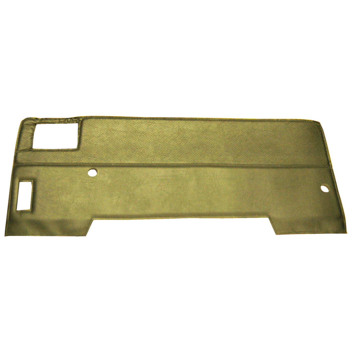 The Sparex Lower Base Trim Panel (Part No. S.101537) designed for automotive interiors comes in a rectangular shape and features precise cutouts for controls or other elements. This greenish-brown panel is compatible with Massey Ferguson models and is offered by Sparex.