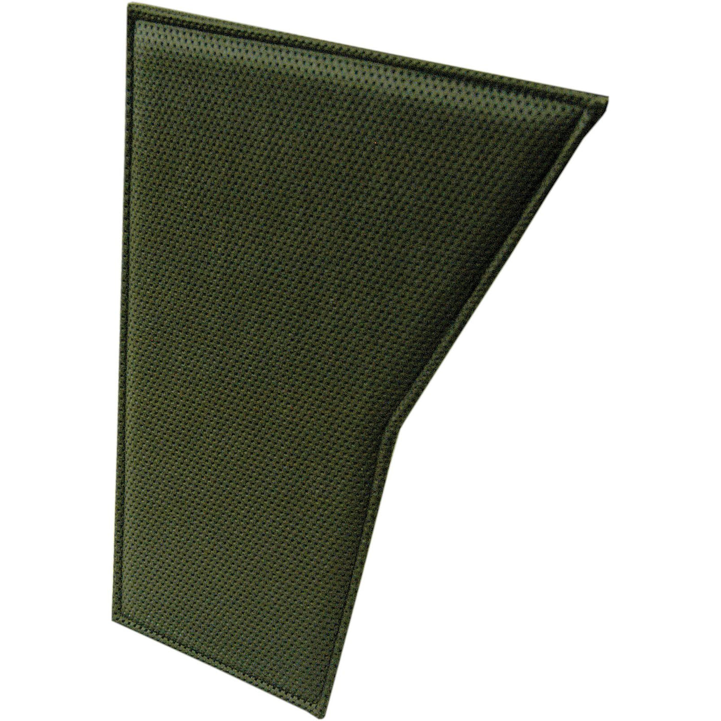 A green, textured triangular patch with a right-angle cutout and stitched edges, resembling the Sparex Door Panel Trim LH (Sparex Part No. S.101568) from the brand Sparex, placed against a white background.