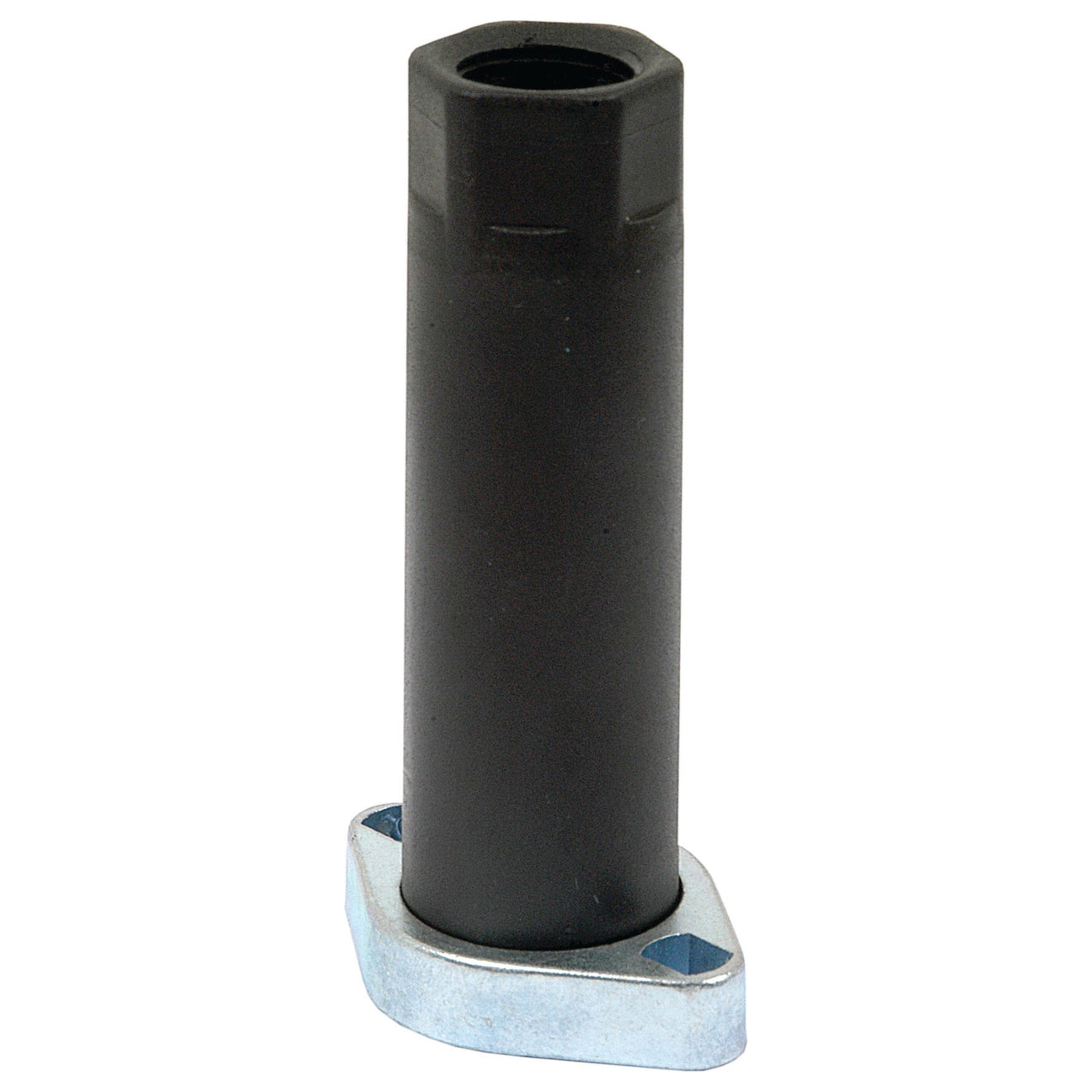 The Sparex Hydraulic Valve - Connection Kit (Sparex Part No. S.101654), designed for Walvoil SD4/5/6 valves, is a cylindrical black plastic tube with a metallic base, featuring mounting holes on either side and boasting a waterproof design.