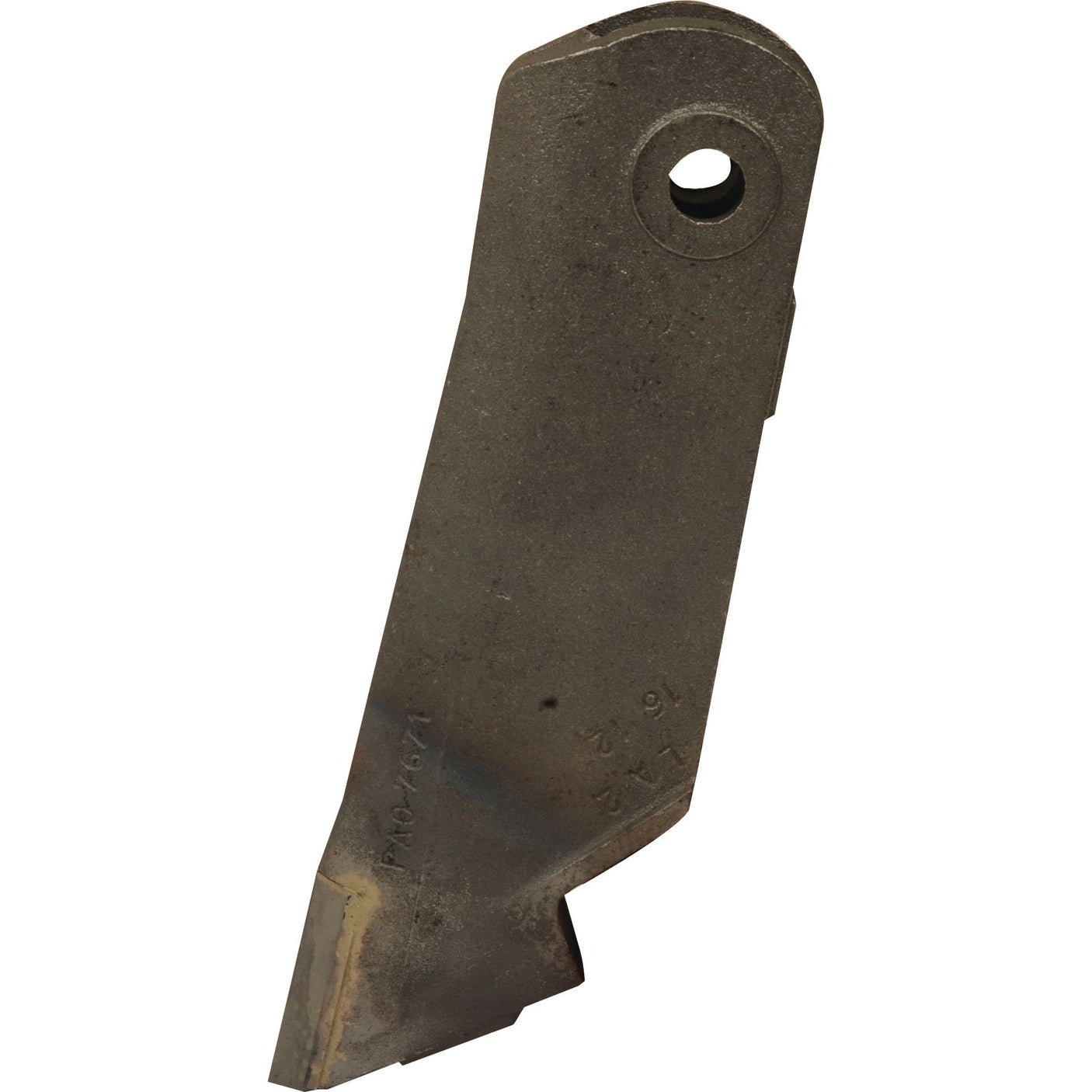 A single angled metal piece with a hole near the top end, possibly part of a Sparex Seed Drill Point (S.102530) or Horsch AIR TILL DRILL, fitting model number 00310262.