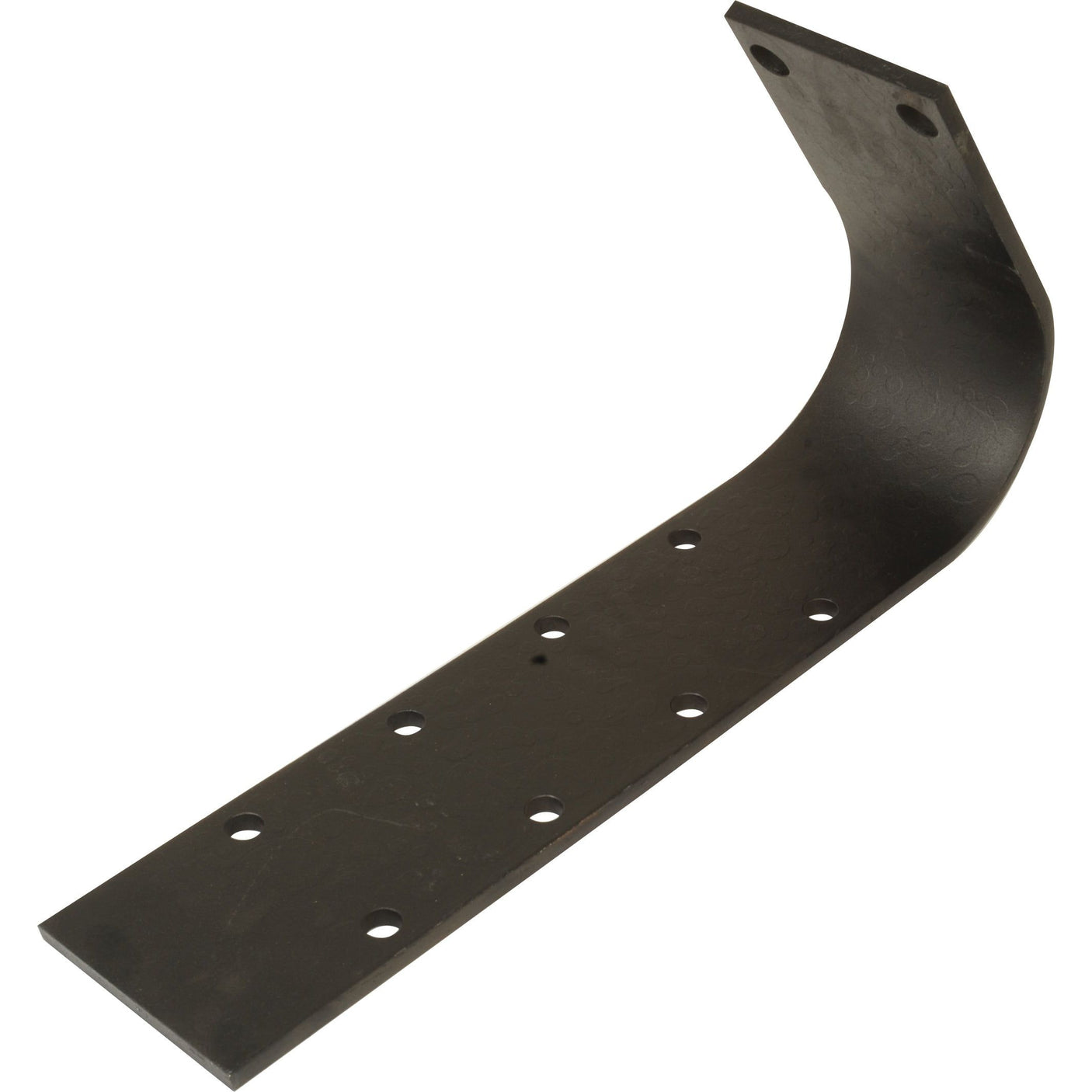 A metal bracket from Sparex, specifically the Levelling Board Replacement for Simba (P07834 | Sparex Part No.S.102539), features one flat end with several holes and the other end bent at a 90-degree angle with two holes near its edge, commonly used in levelling board setups.