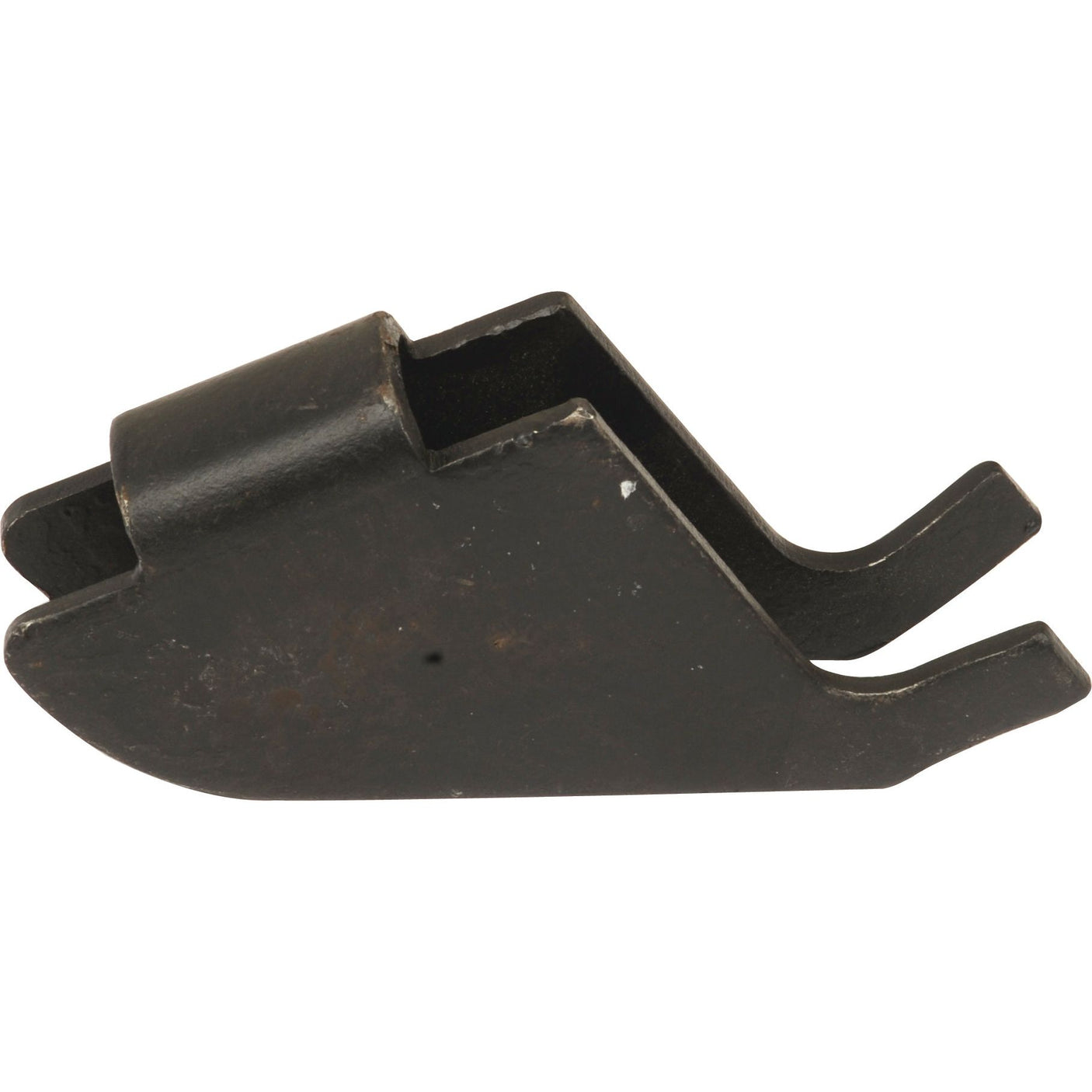 The Sparex Leg Protector, Replacement for Simba, P11181 (Sparex Part No. S.102543), is a black metal tool with a hook-shaped design and a curved end used for gripping or prying.