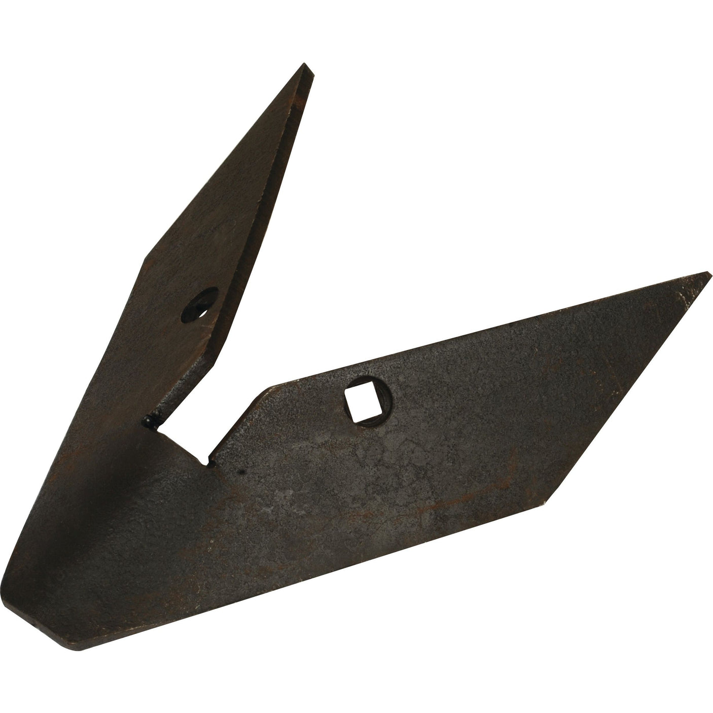 The SL400 model by Simba has been rebranded as the Sparex Wing - Low Disturbance (Sparex Part No. S.102546, fitting as P13812), and it features a black metal agricultural hoe blade with two angled cutting edges and a square hole in the middle.