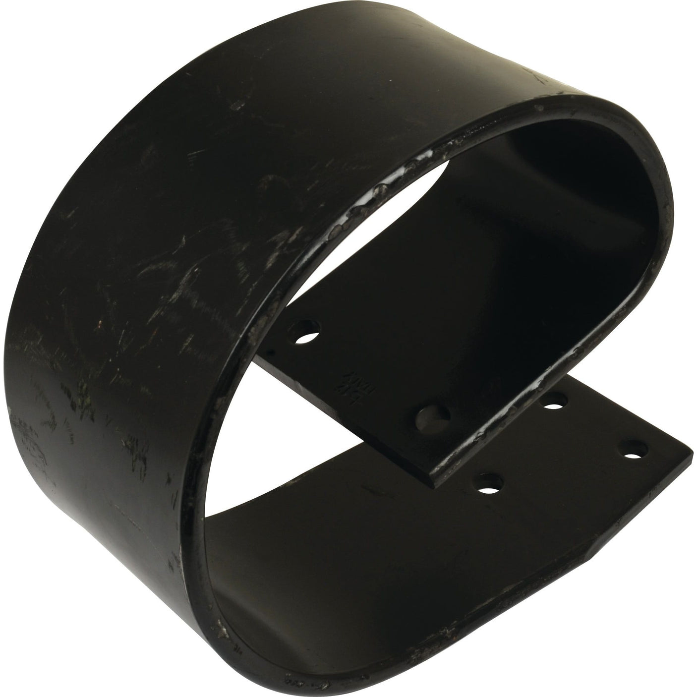 The Sparex Spring 150x12mm (P12573 | S.102547) is a black, metallic support component with a curved top and rectangular base, featuring multiple mounting holes—ideal as a replacement part.