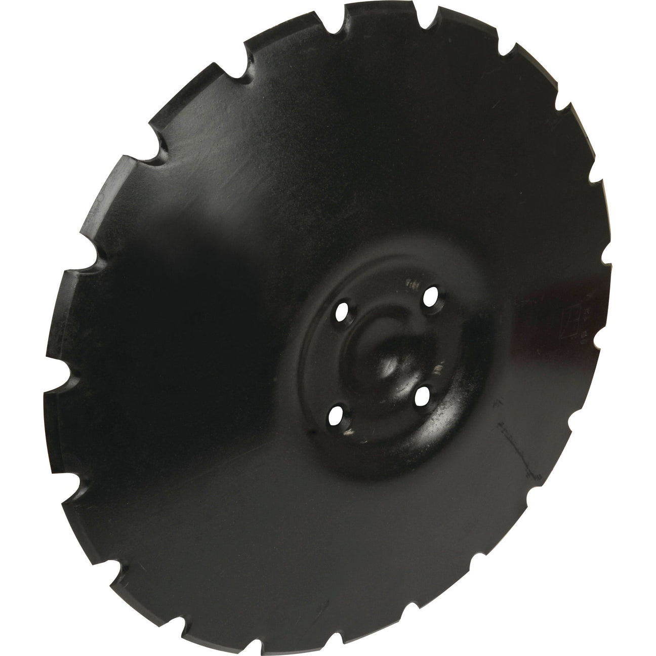 The Sparex Cutaway Harrow disc 432x5mm, featuring a central mounting hole with 4 x 12.5mm holes and an outer P.C.D. of 98mm, is designed for agricultural or landscaping equipment. With eight peripheral notches, this black, round disc blade ensures optimal performance in the field and is compatible with Vaderstad machinery (Part No. 459608).