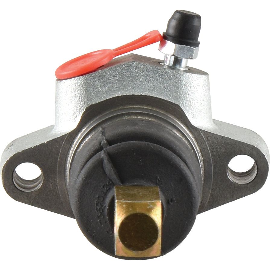 The Sparex Brake Slave Cylinder (RH & LH) (Sparex Part No. S.102622) consists of a metal and plastic sensor component with a rectangular gold terminal, a red rubber cap, and two screw holes for mounting, compatible with various Leyland models.