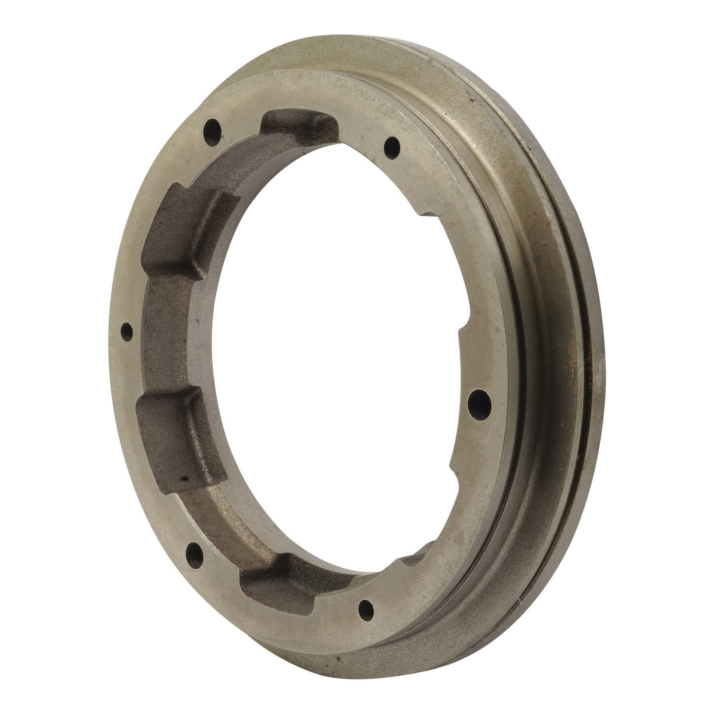 Close-up of a metal circular mechanical component with grooves and bolt holes, ideal for industrial or automotive applications. This particular part, the Brake Piston (Sparex Part No. S.102729), is also compatible with John Deere machinery.