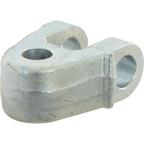 A close-up view of the Top Link Knuckle End - Cat. 2, featuring two cylindrical fixing holes. The surface appears textured and slightly worn, ideal for those seeking Sparex quality (Sparex Part No. S.10287).