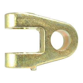 Close-up image of the Sparex Top Link Knuckle End - Cat. 30mm (Sparex Part No.S.10290), showcasing a metal clevis yoke with a 30mm hole on one end and a U-shaped opening on the other, featuring an overall length of 120mm.