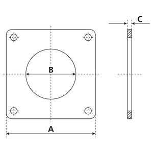 Weld on Square Flange 6'' (150mm) (Non Galvanised)
 - S.103091 - Farming Parts