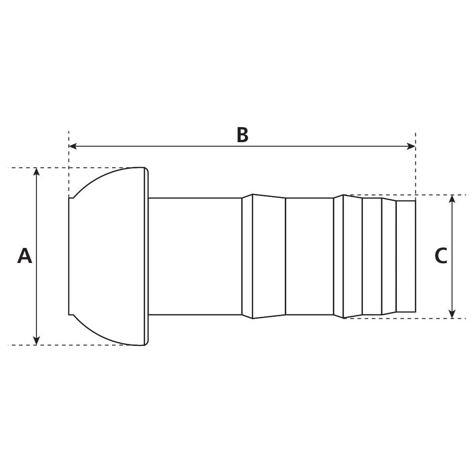 Coupling with Hose End - Male 5'' (133mm) x5'' (125mm) (Galvanised)
 - S.103163 - Farming Parts