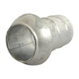 A Sparex Coupling with Hose End, part number S.103165, featuring a galvanized finish and designed to connect two pipes of different diameters while maintaining a corrugated exterior and smooth interior.