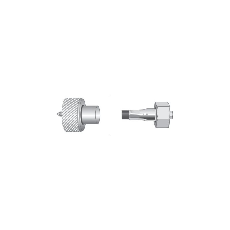 Illustration showing two pieces of hardware connectors side by side. The left piece is a cylindrical connector with a knurled surface, while the right piece is a hexagonal connector commonly utilized in the Sparex Drive Cable (Part No. S.103251) for Case IH equipment, which has an outer cable length of 930mm.