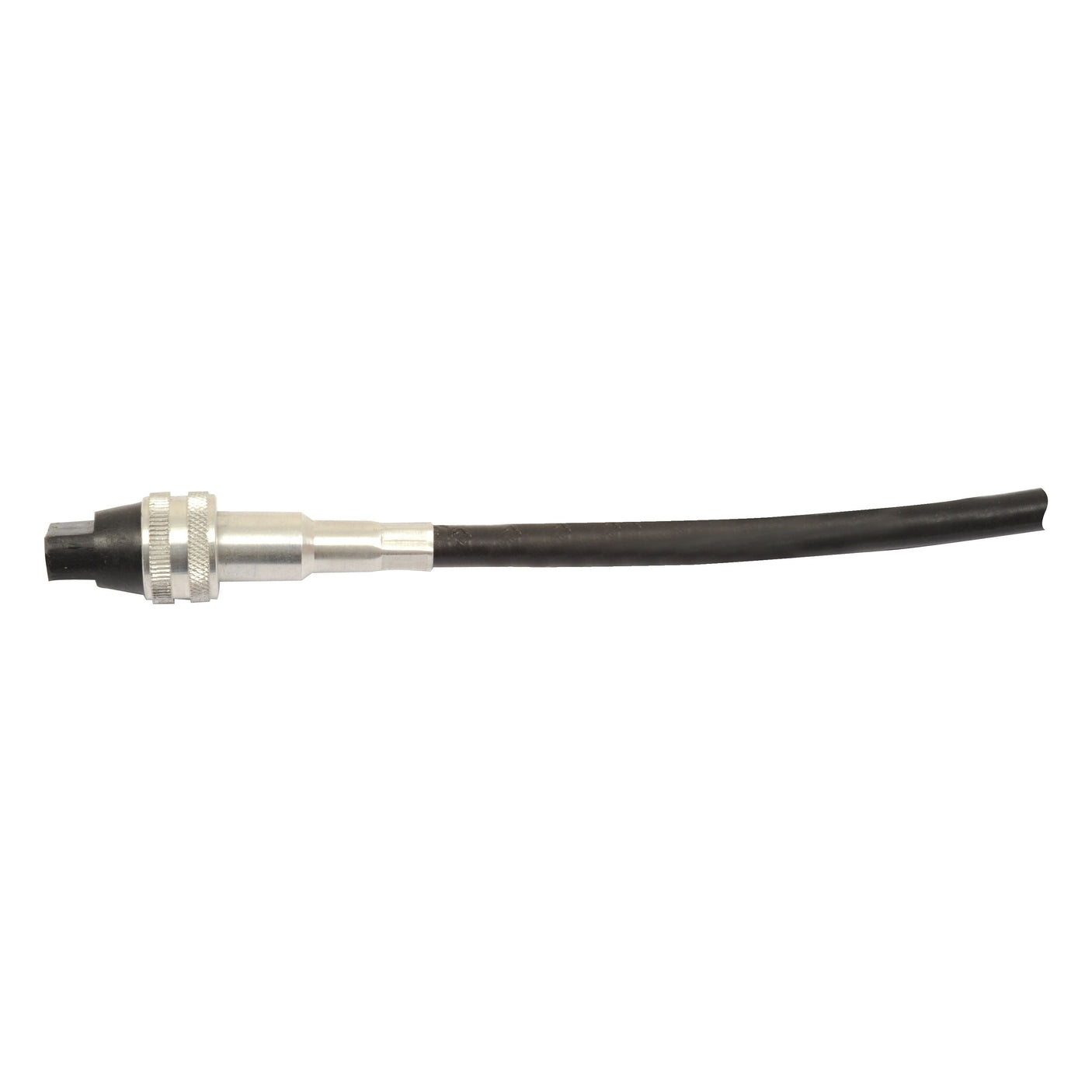 A black, flexible Drive Cable by Sparex (Part No. S.103271) with a metallic connector on one end, featuring an outer cable length of 1698mm and compatible with Massey Ferguson machinery.