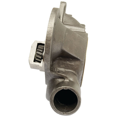 A water pump assembly with an integrated pulley, featuring a geared section and a hollow cylindrical opening, compatible with models like the Massey Ferguson U5MW0196. This part is available as Sparex Part No. S.103315 under the brand name Sparex.