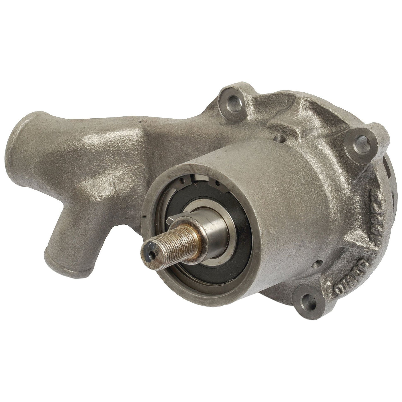 A metal automotive water pump assembly, labeled S.103329 from Sparex, featuring a visible bearing, Heater Outlet, and mounting holes.