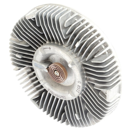 A Sparex Viscous Fan Drive (Part No. S.104714) with radial fins and a central coil spring, resembling a Massey Ferguson component.