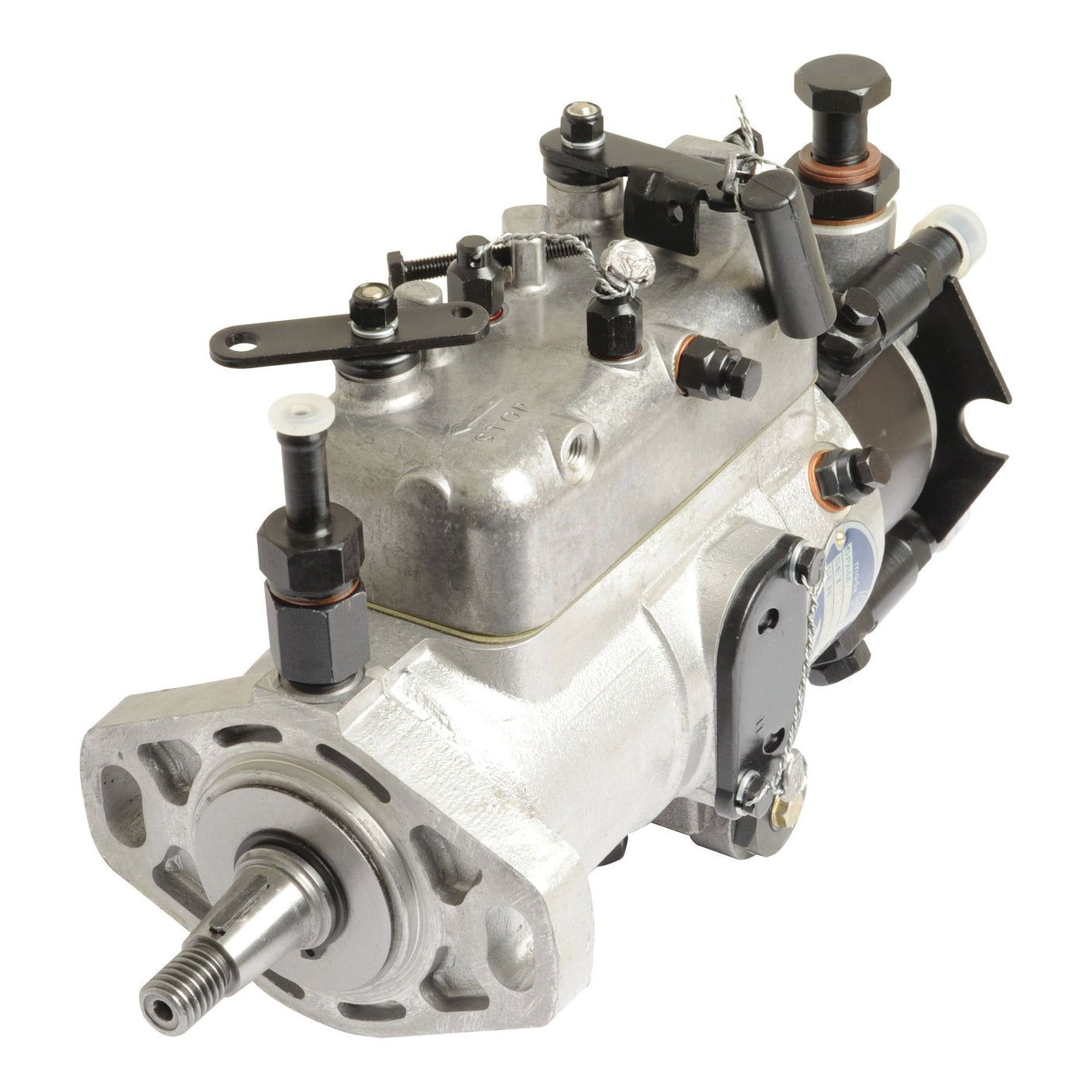 A Sparex Fuel Injection Pump Head and Rotor Kit (Sparex Part No. S.105969) with multiple pipes, valves, and a threaded shaft end is perfect for your Case IH Motor running on diesel fuel.