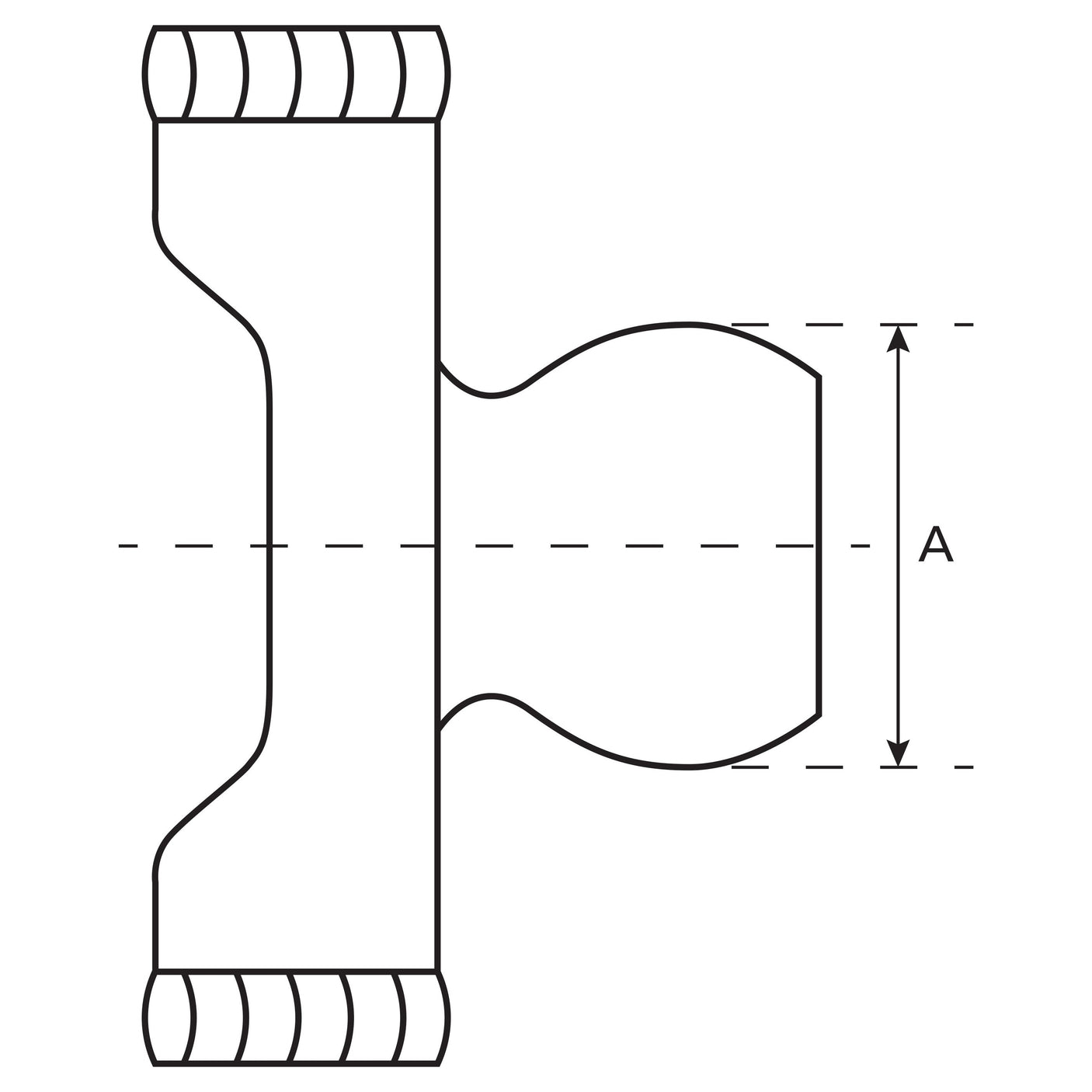 Line drawing of a Sparex PTO Wide Angle Tube Yoke (U/J Size: 36 x 89 & 32 x 106mm) featuring a Star profile with dimensions of 61 x 47 x 4mm and a reference number S5G, labeled "A".