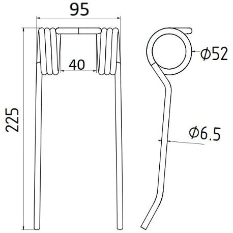 Pick-Up Haytine- Length:220mm, Width:95mm,⌀6.4mm - Replacement for Idass
 - S.106241 - Farming Parts