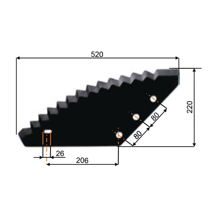 Feeder Wagon Blade 557mm x 215mm x 6mm
 - S.106438 - Farming Parts