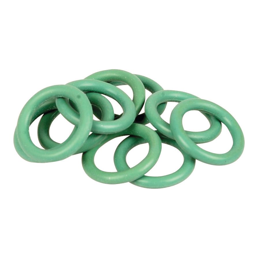 A scattered arrangement of green O' Ring Packs (10.6 x 14.16 x 1.78mm, 10 pcs), Sparex Part No.S.106846, is displayed on a white background.