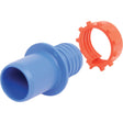 A blue plastic hose connector with a threaded end and an orange locking ring from the Sparex Conversion Set - Class C, HD - 3/4'' (Part No. S.106927) placed beside it.