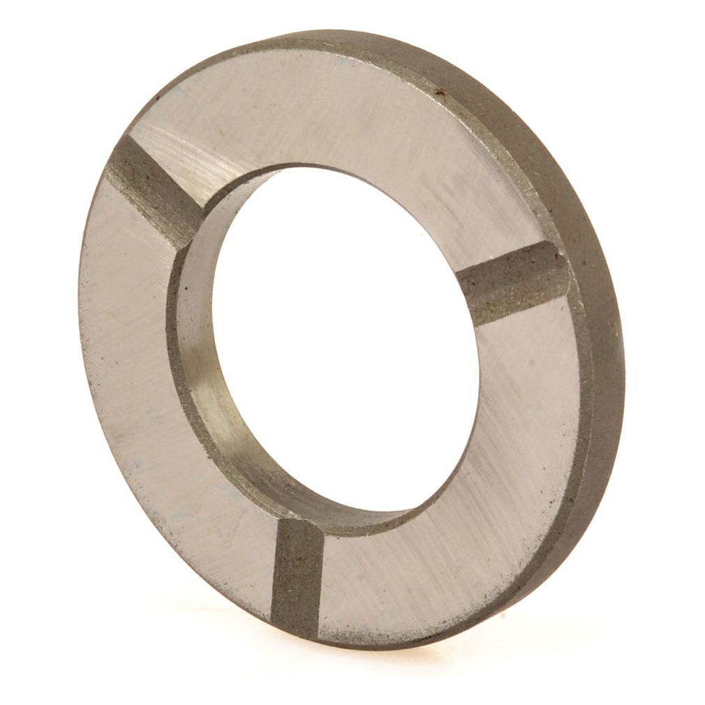 A Sparex Thrust Washer Lower (Sparex Part No. S.107226), featuring three evenly spaced notches reminiscent of components found in a Landini 7830 or Massey Ferguson, viewed against a plain white background.