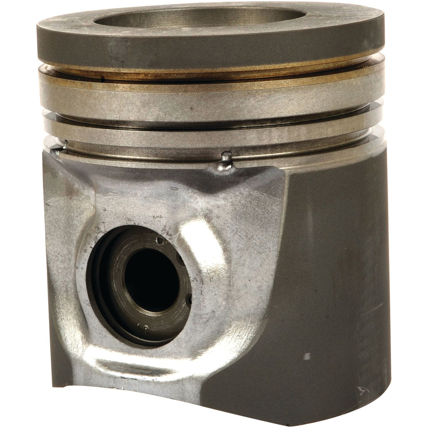 The Sparex Piston (Standard) - S.107288 is depicted, featuring a metallic composition with three grooves near the top, a hollow center, and a glossy, smooth surface.