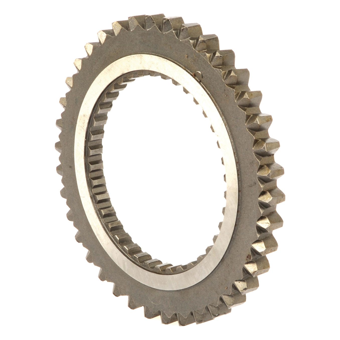 A Sparex Transmission Gear - 12 Speed (Part No. S.107309) with teeth around the outer edge and a hollow center, designed for Massey Ferguson mechanical systems.