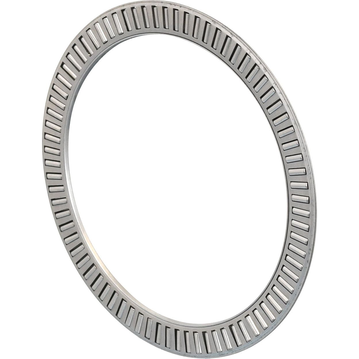 A circular metal bearing with evenly spaced rectangular slots around its perimeter, commonly found in Massey Ferguson machinery, is available as Bearing (12 Spd) - S.107311 from the Sparex brand.