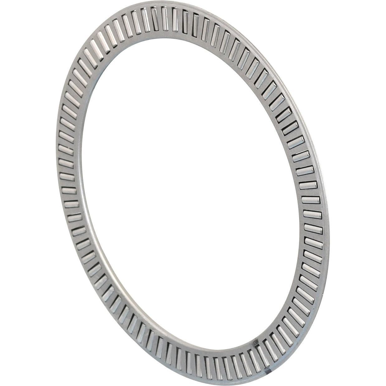 A thin, circular thrust needle bearing with evenly spaced rectangular cutouts around its outer edge, designed as part number S.107311 for Massey Ferguson machinery, by Sparex.