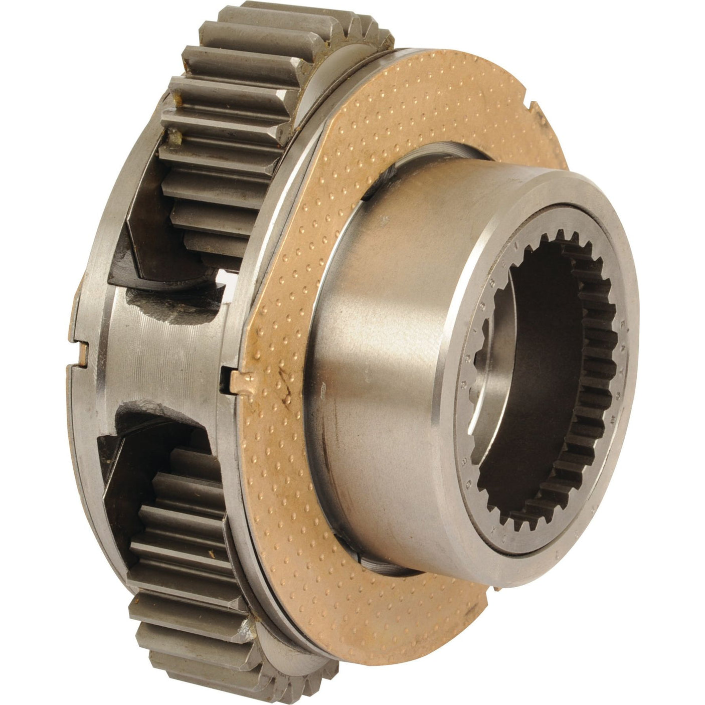 Image of the Carrier Unit - Epicyclic (Sparex Part No.S.107331) with visible external gears and a central hole for shaft insertion. The coupling appears to be made of metal with some textured material for grip, resembling components used in Massey Ferguson equipment.