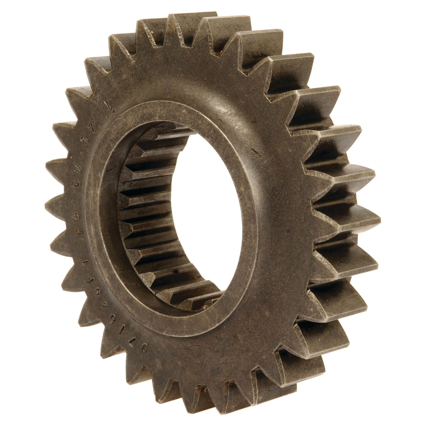 The Sparex Transmission Gear - 8 Speed (Part No. S.107333), featuring evenly spaced teeth and an internal spline, suitable for an 8-speed Massey Ferguson, is displayed against a white background.