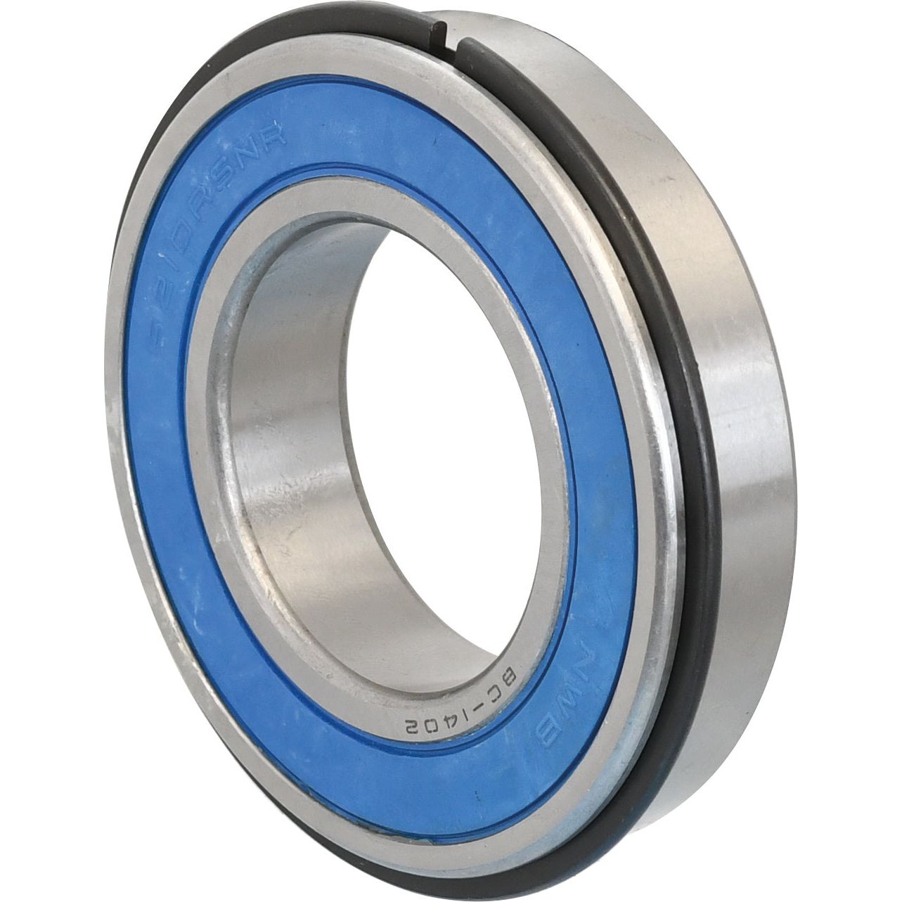 A Sparex Deep Groove Ball Bearing (S.107344) with blue and black rubber seals, ideal for equipment such as the Massey Ferguson or Landini 7830.