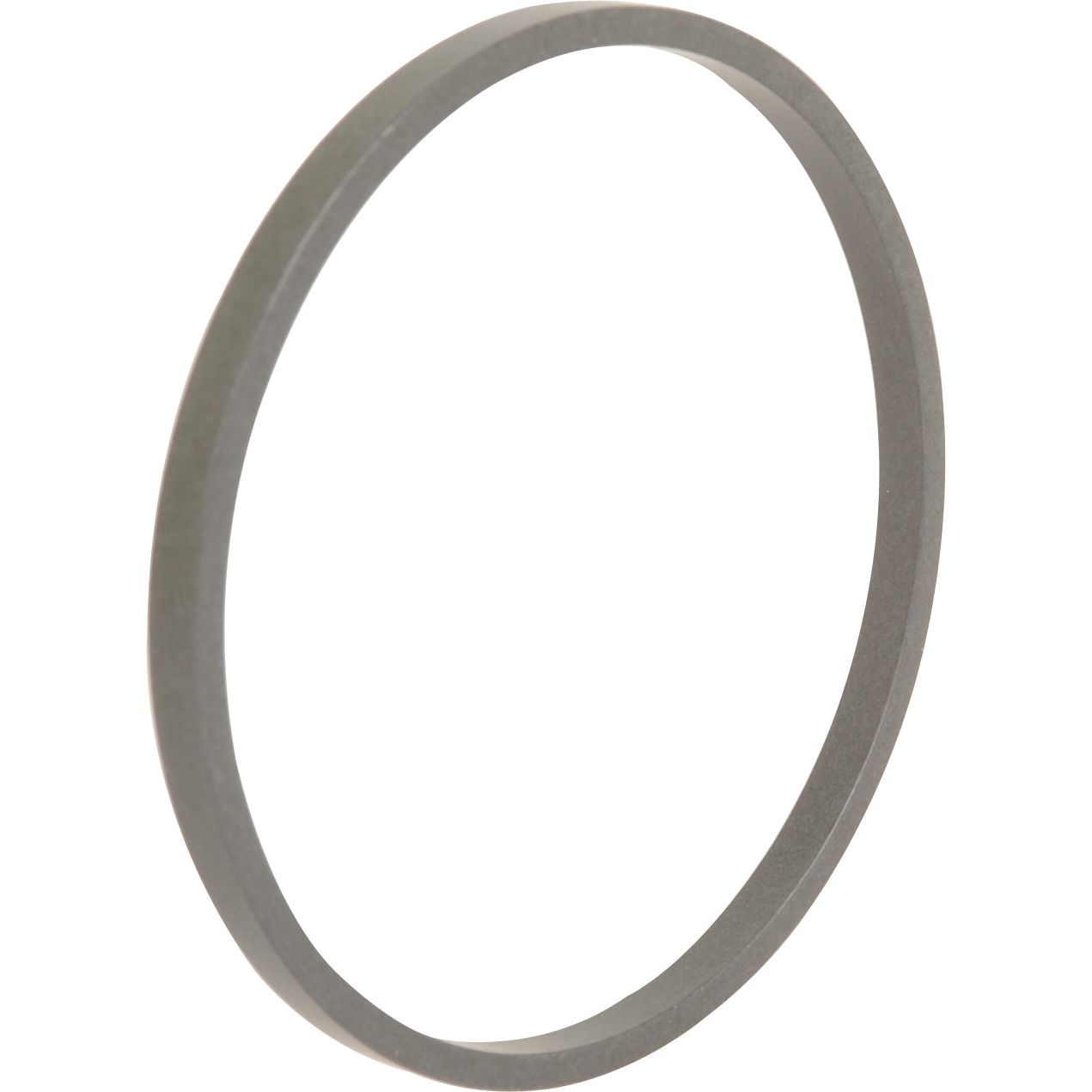 Thin, circular ring or gasket, gray in color, displayed on a white background. This Sparex Hydraulic Piston Seal (Sparex Part No.S.107374) is suitable for models like Landini 7830 and Massey Ferguson tractors.