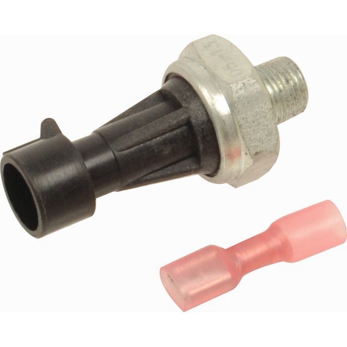 This Seal Kit (Steering Cylinder Repair Kit) in black and silver, featuring a pink electrical connector, is perfect for Massey Ferguson machinery.