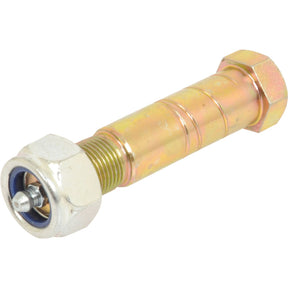 The Sparex Steering Cylinder Pin (Part No. S.107452) is a brass grease fitting with a threaded body and hexagonal bolt head, designed for providing lubrication to machinery parts and is compatible with Fiat machinery.