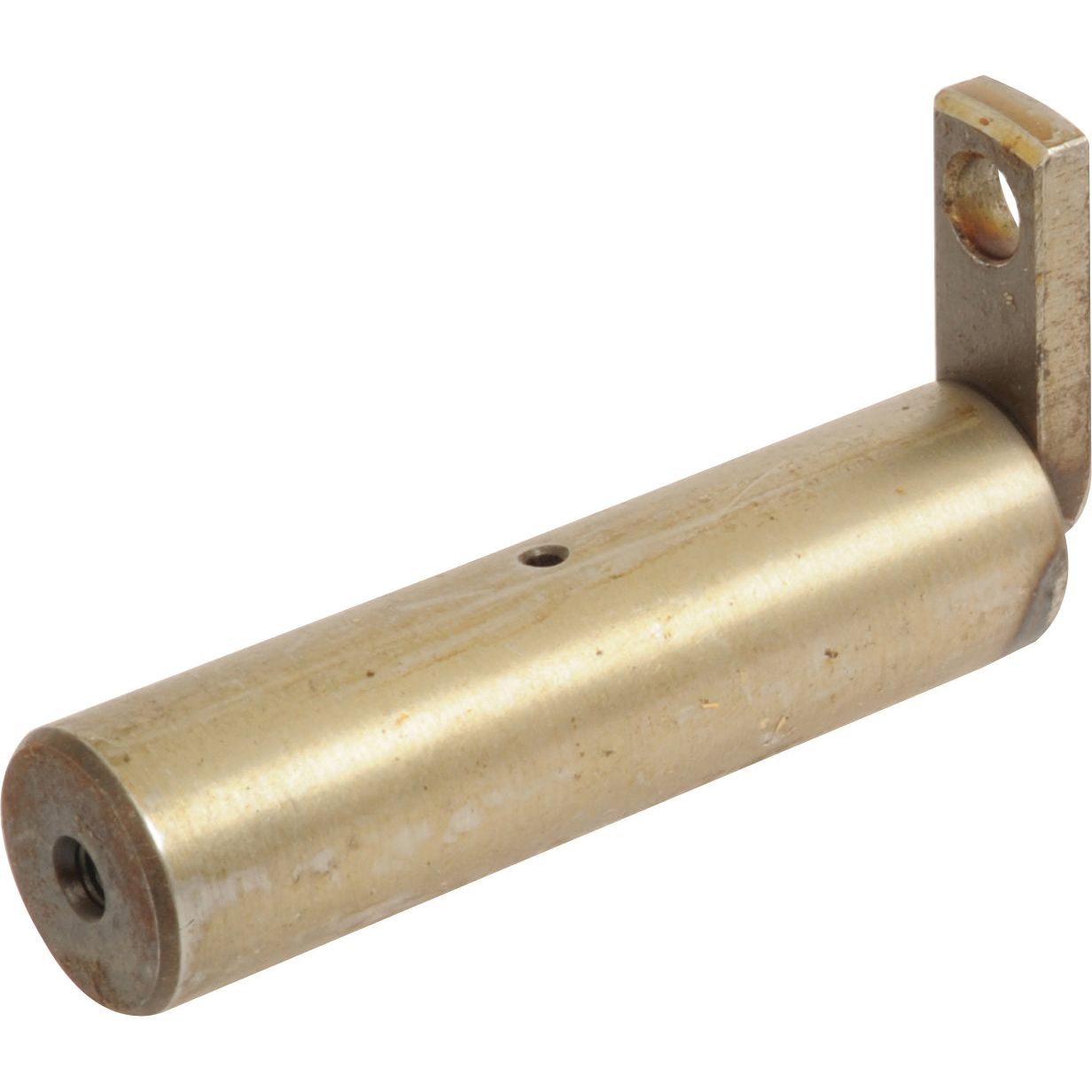 A Sparex Steering Cylinder Inner Pin (4WD) with Part No. S.107453, designed with a cylindrical metallic hinge pin and an attached right-angle bracket that includes a mounting hole, embodying the robust construction typical of Fiat's 4WD steering cylinder inner pins.