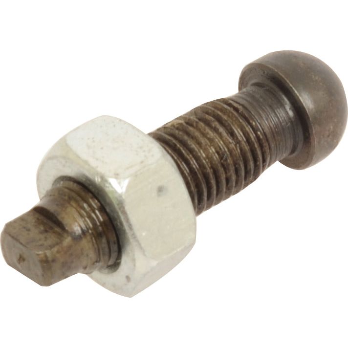 A Push Rod Adjuster (Sparex Part No. S.107515) from Sparex, featuring a threaded bolt with a hexagonal nut and a rounded head, typically used in Fiat tractors, set against a white background.