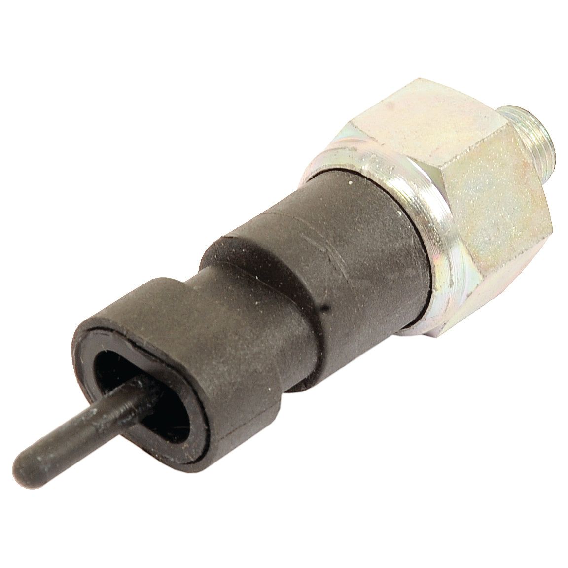 A close-up view of the Pressure Switch (Sparex Part No. S.107590) featuring a hexagonal metal nut, a Thread 1/8'' NPT, and a protruding black part at one end from the Sparex brand.