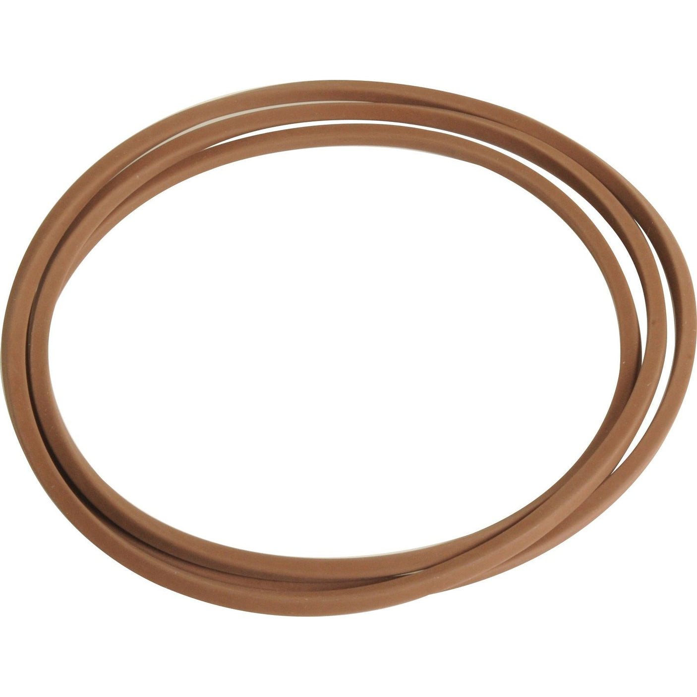 A Sparex Brake Piston Seal (Sparex Part No.S.107993) is a brown rubber O-ring laying flat, forming an enclosed circular shape, commonly used in various models including Ford New Holland and Fiat F100.