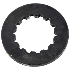 A Sparex Washer (Sparex Part No.S.107994), featuring a round black metal design with interlocking teeth along the inner edge, is compatible with Case IH equipment.