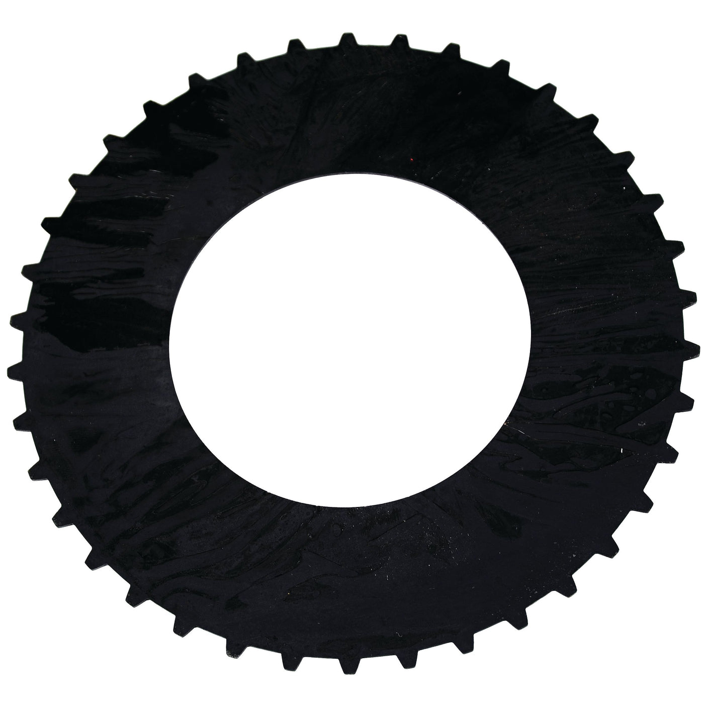 Sparex Transmission Gear (Part No. S.108021) with a black circular design, serrated outer edge, and smooth inner circle, compatible with Fiat 100-90 tractors.