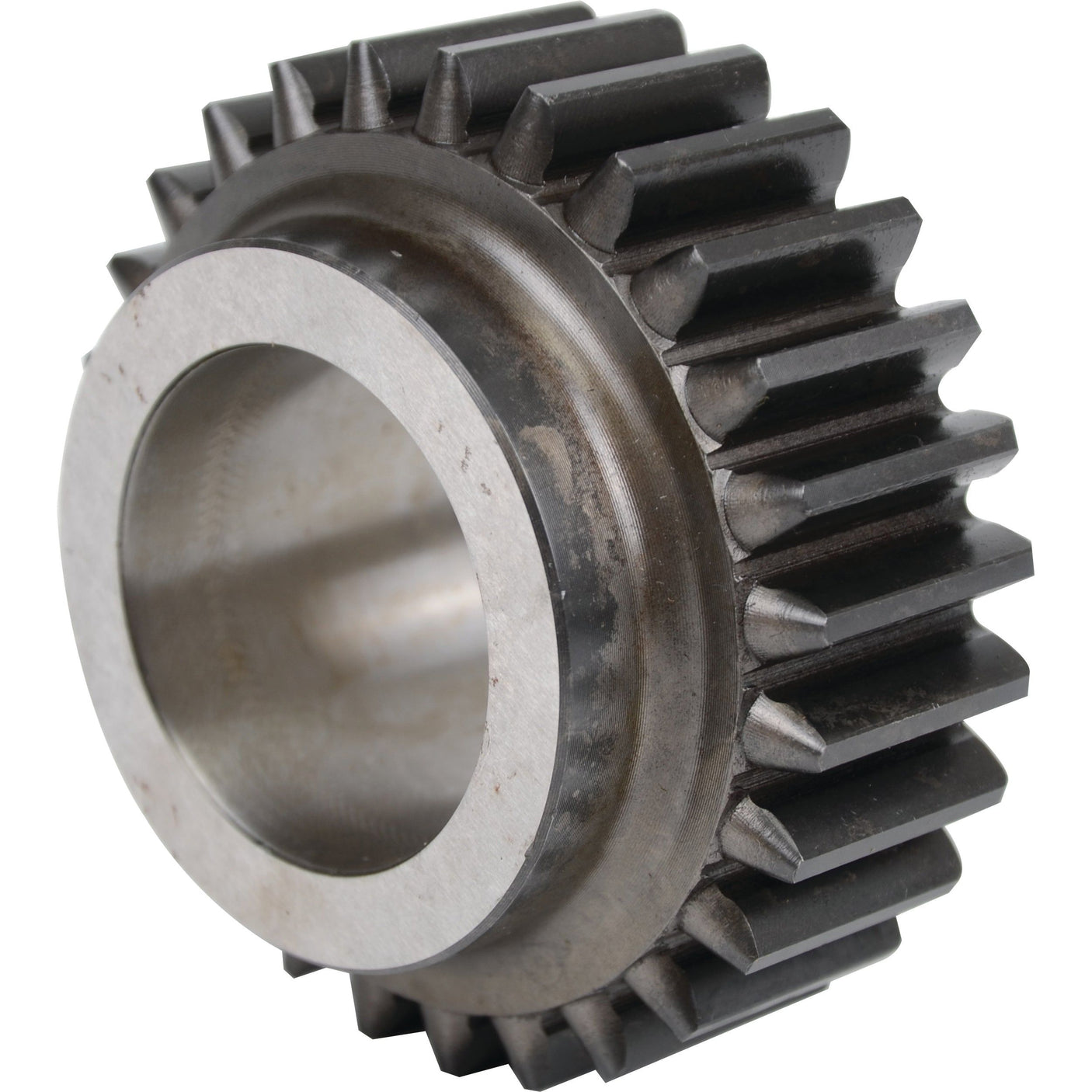 A Transmission Gear with angled teeth and a central hole, viewed from an angle, compatible with Sparex S.108070 or Fiat 110-90.