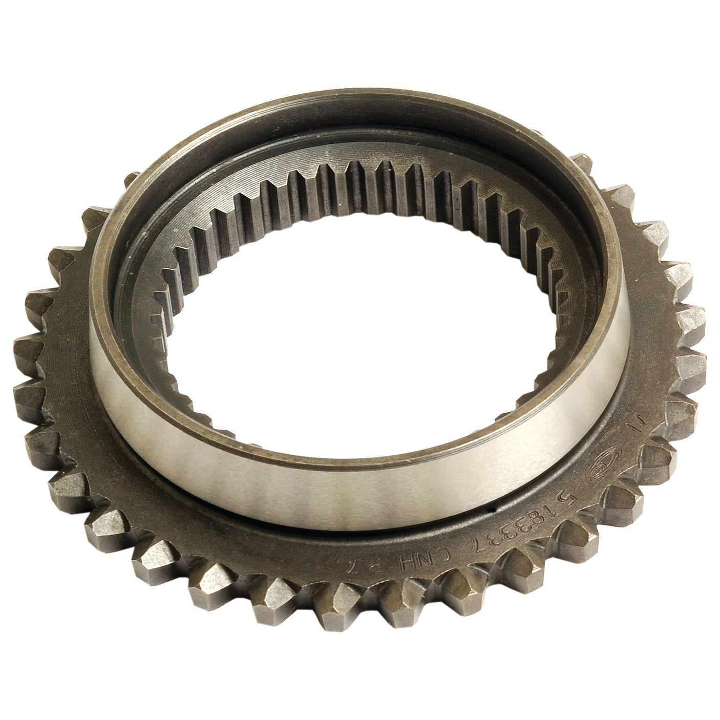 A Synchro Gear (Sparex Part No. S.108079) from the brand Sparex, featuring inner teeth and outer ridges, likely part of a mechanical or automotive system, is placed against a white background.