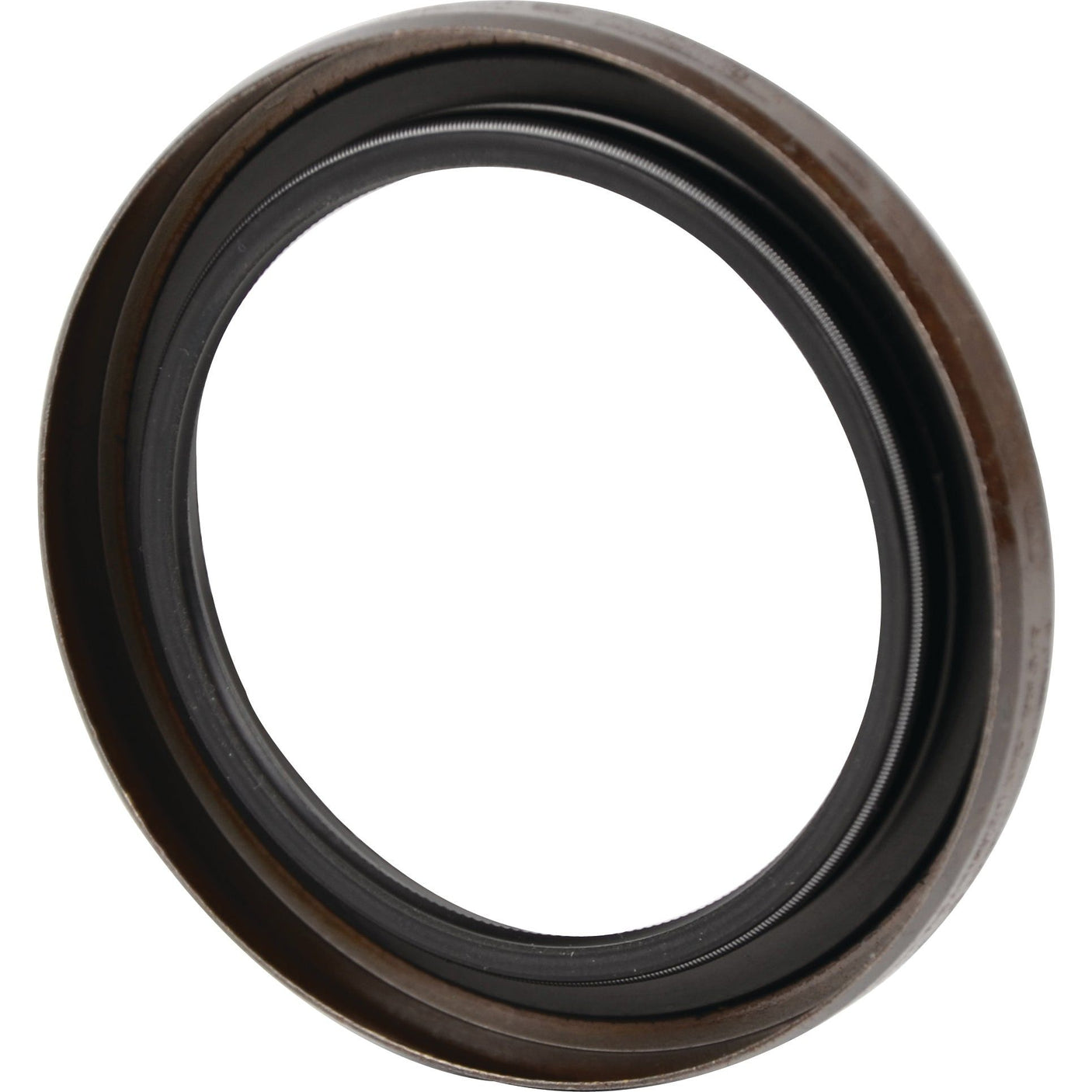 Close-up of a circular mechanical seal, specifically designed for an input shaft, with an outer brown ring and an inner black ring, used to prevent leakage in machinery. This Sparex Seal (Sparex Part No. S.108093) measures 50x68x8mm.