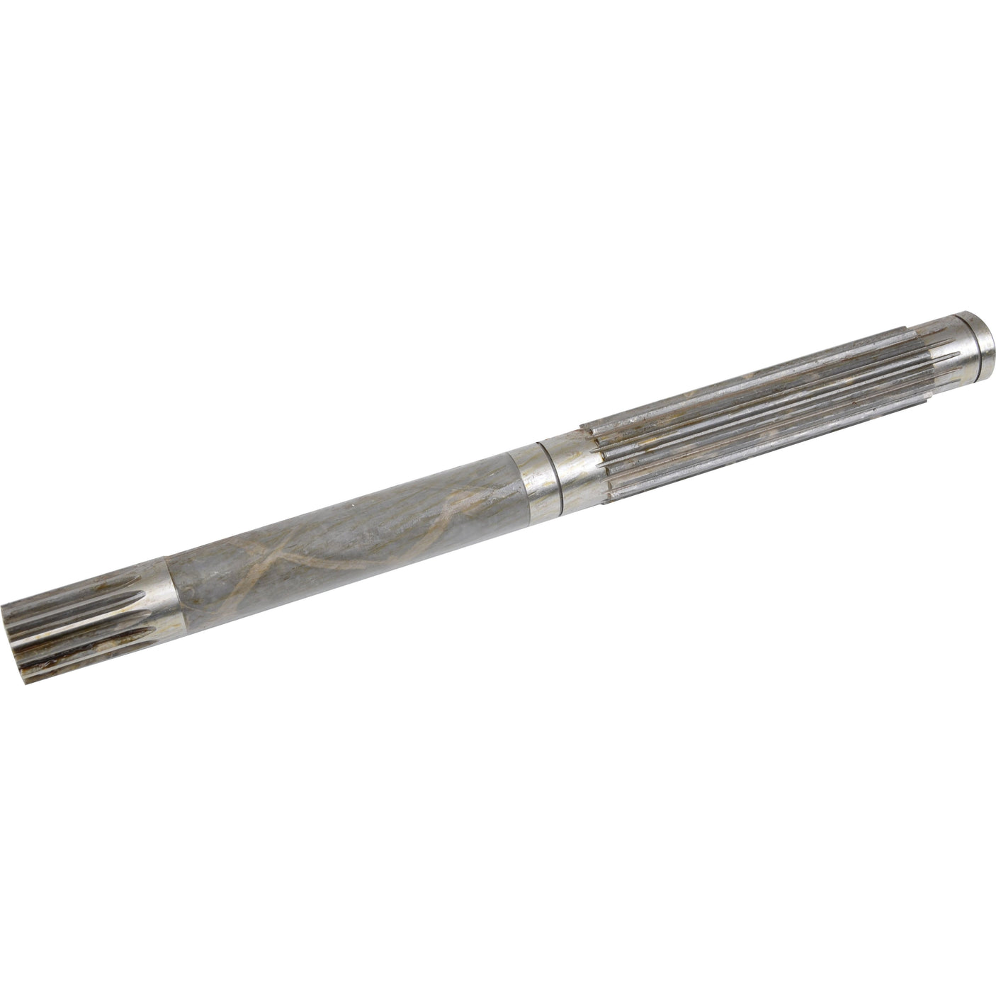 A cylindrical main shaft with multiple grooves along its length, designed for the Fiat 780. It is available as the Sparex replacement part S.108109.