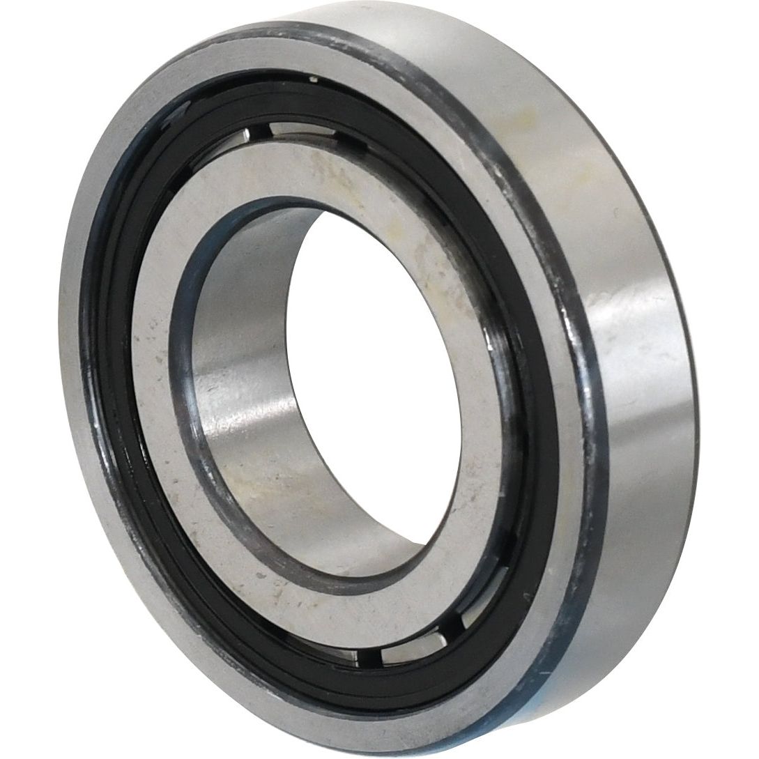 Close-up of the Sparex Bearing - S.108115, featuring an open circular center, used in machinery to reduce friction and support rotational motion.