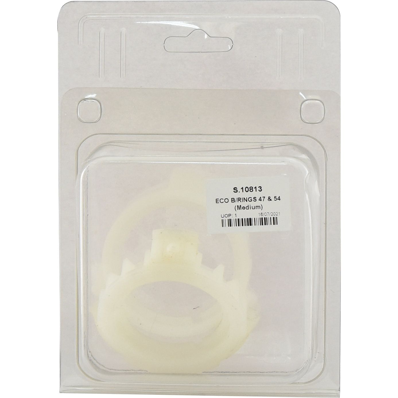 A packaged white plastic item labeled "ECO B/RINGS 47 & 54 (Medium)" from the Sparex brand with product code S.10813.